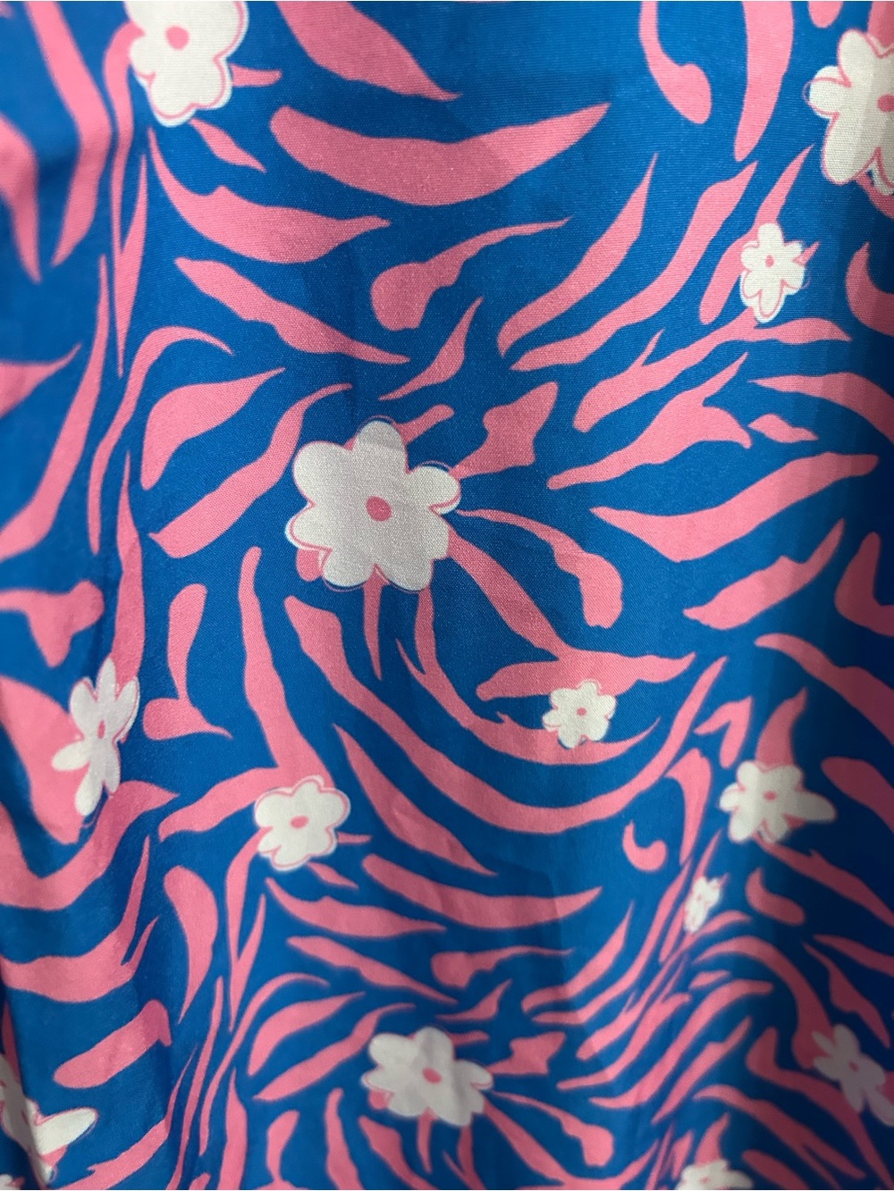 Umgee Blue,Pink,White Halter Dress with Floral-Stripe Print SizeM Keyhole Cutout - Picture 5 of 8